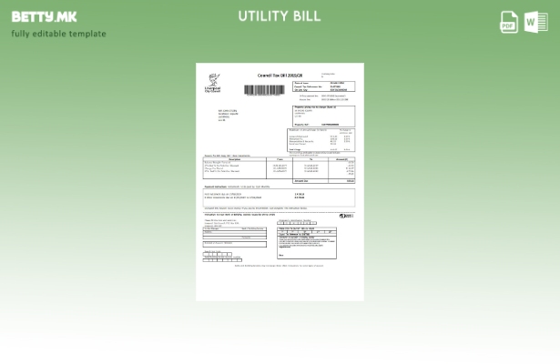 Модерен стил Шаблон за даночна сметка на Градскиот совет на Обединетото Кралст 1